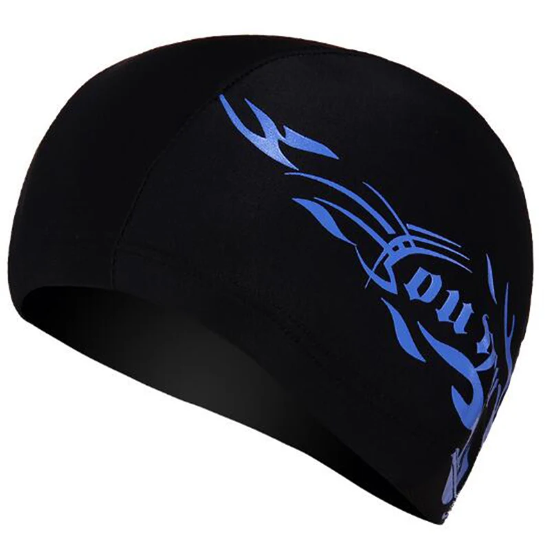 

Men Swimming Caps Elastic Waterproof PU Fabric Protect Ears Sports Swim Pool Hat Free Size for Men & Women Adults
