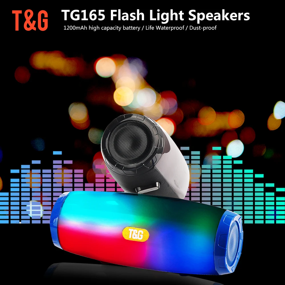 

Bluetooth-Колонка TG165 портативная со светодиодной подсветильник и FM-радио