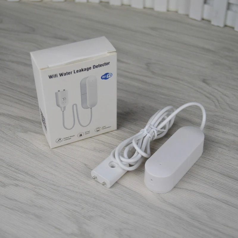 

WiFi Smart Water Leakage Sensor Overflow Flood Leakage Alerts Compatible With Tuyasmart Smart Life APP Remote Monitor