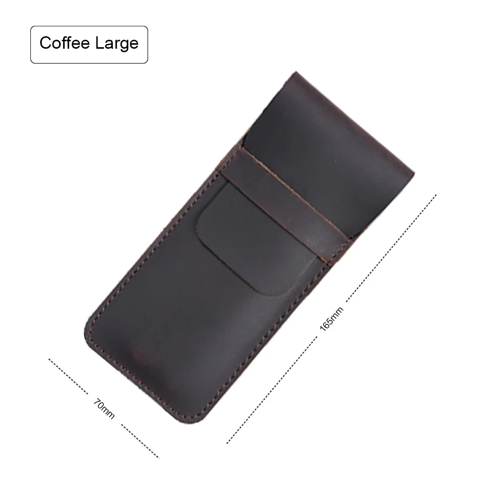 Coffee Large Ручная работа, натуральная кожа, сумка-карандаш из воловьей кожи, винтажный Ретро стиль, аксессуары для путешествий, журнал - Цвет: Coffee Large