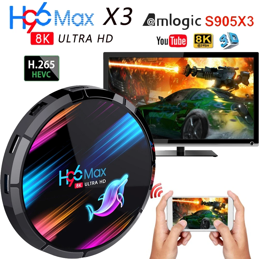 Android 9 0 H96 MAX X3 1000M Smart TV Box Amlogic S905X3 8K 4 ГБ 128 Гб 64 2 4G и 5G Wifi BT Media Playe Andriod Set Top DE |