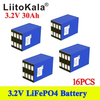 16pcs liitokala 3 2v 30ah lifepo4 battery cell 30000mah lithium iron phosphate deep cycles for diy 12v 24v 36v 48v golf trolley
