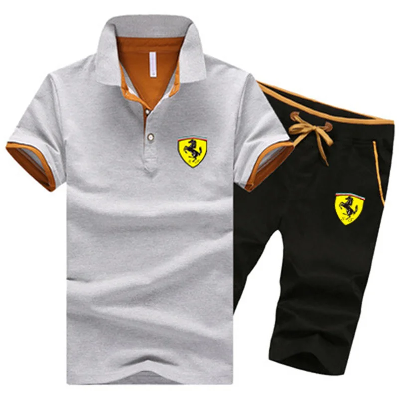 

New Men's Short Suit, Casual POLO Shirt + Shorts Suit, Fashionable Men's Summer Sports Short Suit
