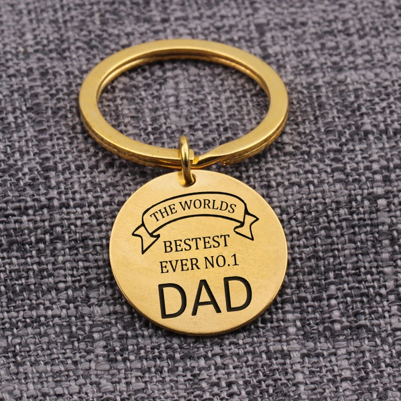 Лучший в мире Ever NO.1 надпись папа подарок папе круглый брелок подвеска сумка