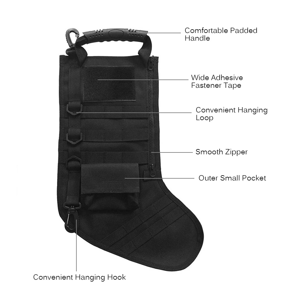Hunting Tactical Christmas Stocking Bag Molle Pouch Ruck up Hanging Santa Socks Decoration Military Storage | Спорт и развлечения