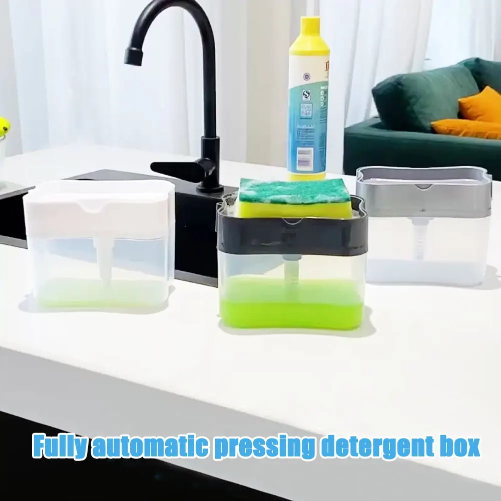 2 в 1 для очистки дозатор жидкого моющего средства Пресс типа мыльница-дозатор