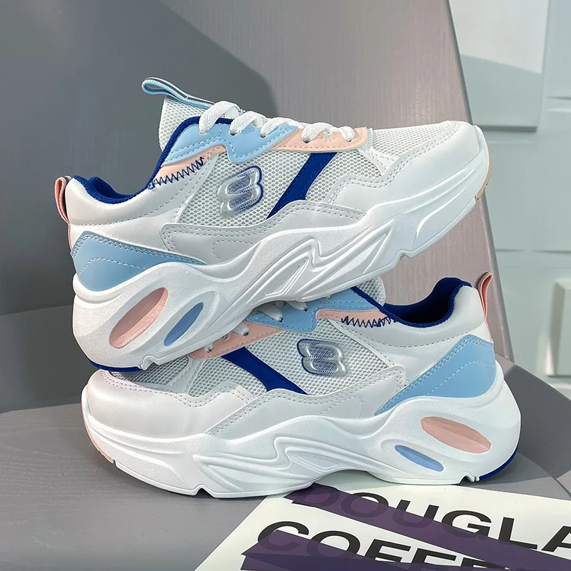 

Женские кроссовки на толстой подошве, повседневные дышащие кроссовки в Корейском стиле, для тенниса и занятий спортом, Новинка осени 2021
