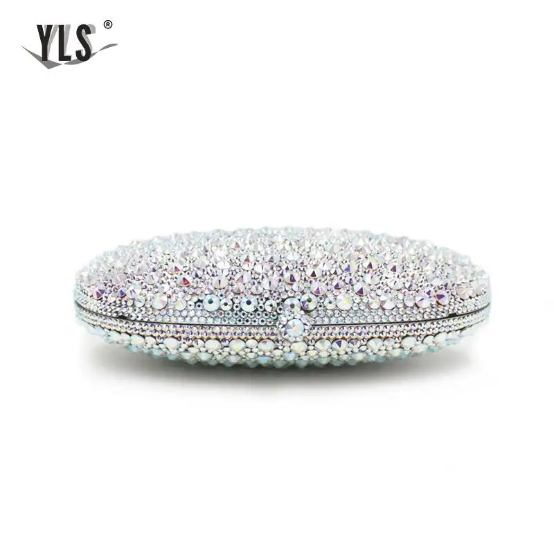 Женская серебряная сумка с кристаллами и стразами|Вечерние сумочки| |