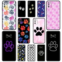 dog footprint paw silicone phone case for mi poco x3 nfc m3 pro 5g f3 gt pocophone f1 cases for redmi note 9s 9 8 pro cover