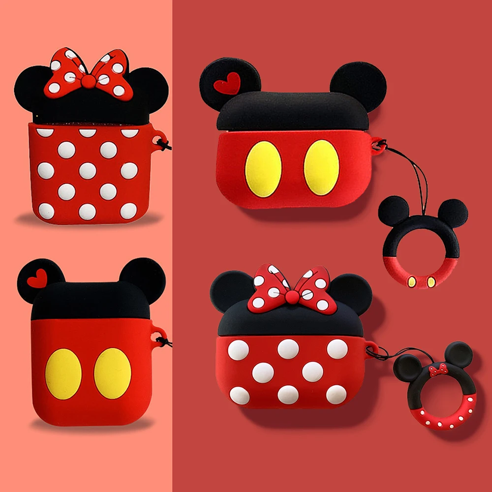 

Защитный чехол для наушников Airpods Pro или чехол с рисунком Минни Маус, с изображением Микки Диснея, Bluetooth 1/2