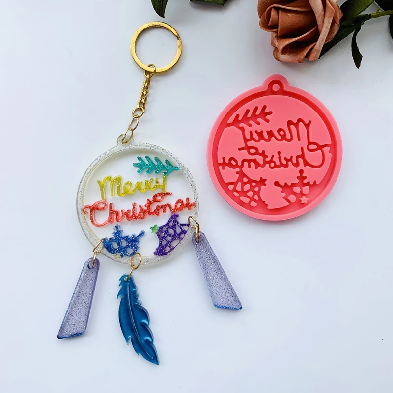 

Shiny Glossy Resin Molds Christmas Keychain Silicone Mold DIY Keychain Pendant Jewelry Epoxy Resin Crafting Molds