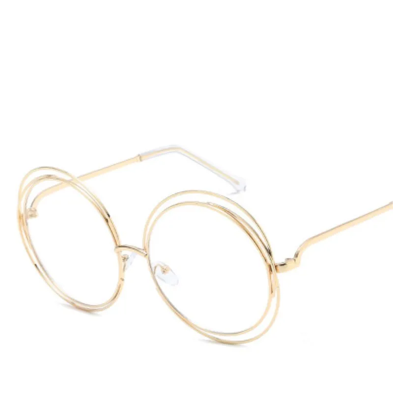 

2019 Vintage Round Big Size Oversized lens Mirror Sunglasses Women Brand Designer Metal Frame Lady Sun Glasses Lady Cool Retro