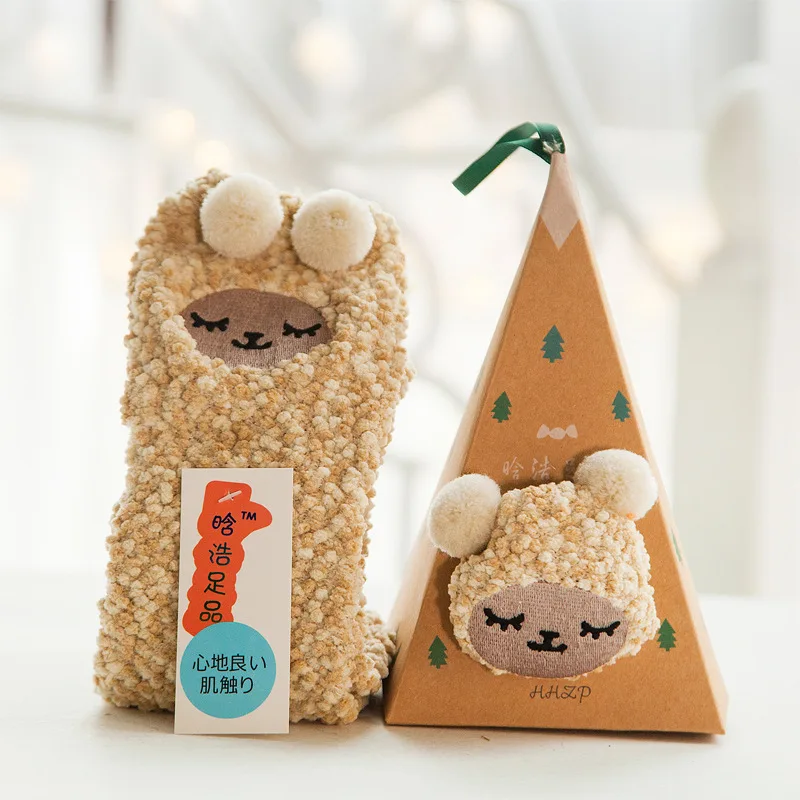 Милые рождественские носки с изображением животных оленя подарок 3D пушистые