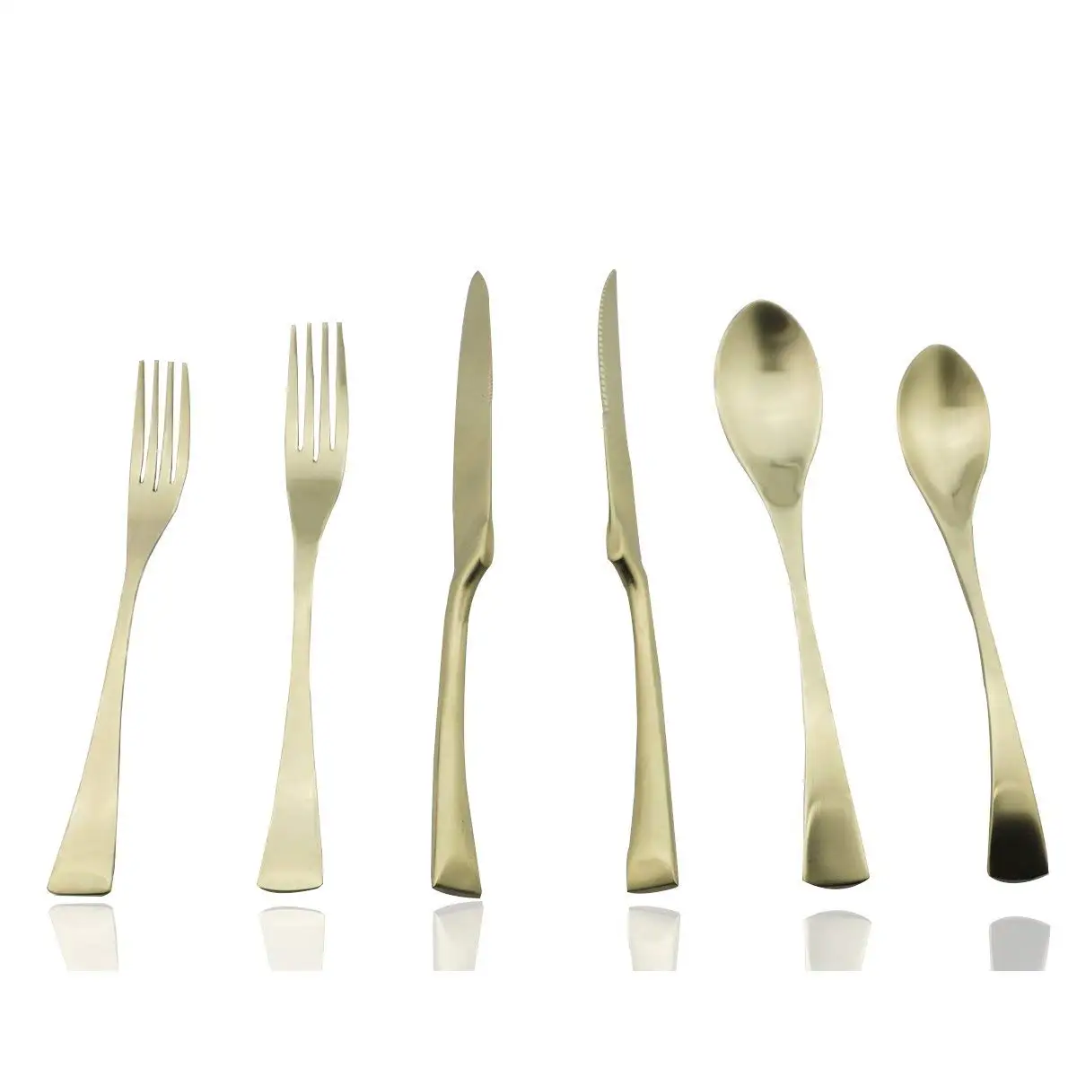 304 столовая посуда из нержавеющей стали набор матовых золотых металлических