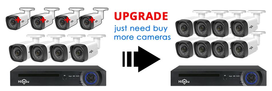 Hiseeu 8CH 1080P POE NVR CCTV система безопасности комплект H.265 2.0MP аудио запись ip-камера водонепроницаемый наружный комплект видеонаблюдения