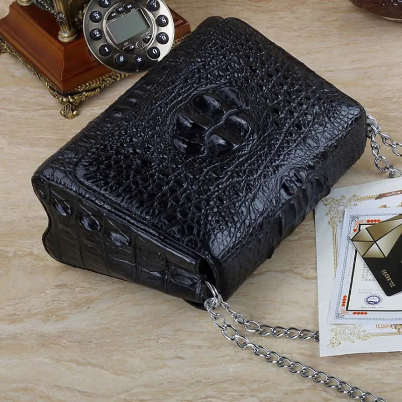 

ourui true crocodile Female bag Small sweet wind women chain female bag Private custom new women crocodile bag