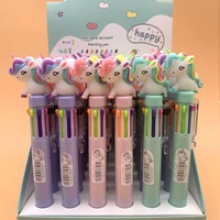 36 pcslot lovely rainbow unicorn 8 colors ballpoint pen cute roller ball pens school office writing supplies stationery gift