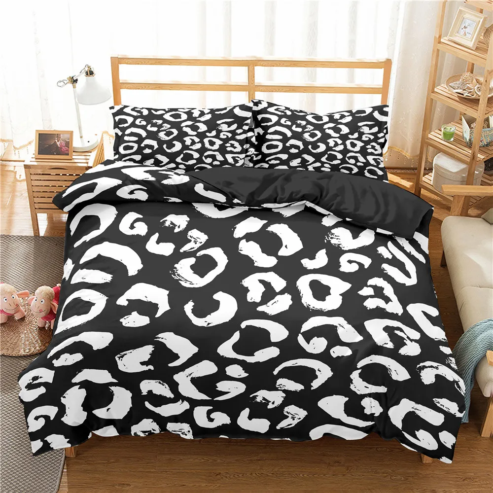 

Modern Nordic 3D Leopard Bedding Sets Duvet Cover Twin Queen King Size Comforter Bedding Cover US Free Shipping Home Textiles