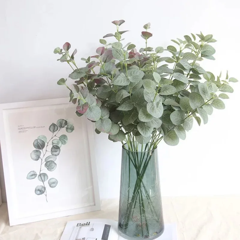 

Artificial Leaves Branch Retro Green Silk Eucalyptus Leaf for Home Decor Wedding Plants Faux Fabric Foliage Room Decoration