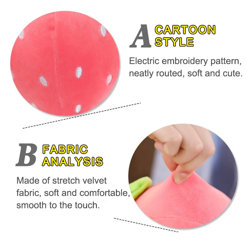

1Pcs Soft Plush Strawberry Toy Cartoon Strawberry Food Fruits Toy Cute Plush/PP Cotton Plushie Decor Kids Gift 20CM Pink