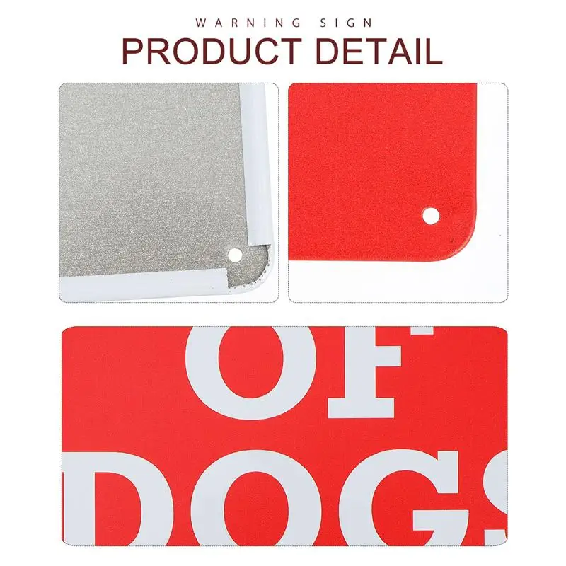 

4 Pcs Iron Great Fine Retro Warning Dog Sign Beware Of Dogs Sign Dog Caution Sign
