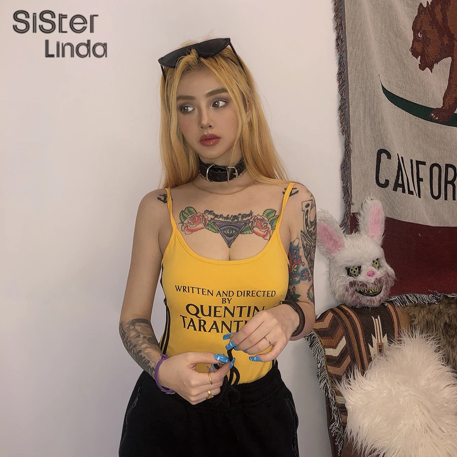 Женское боди в желтую полоску Sisterlinda хлопковый комбинезон Облегающий одежда для