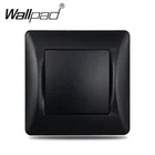 ЕС Пластик рамка 1 местный 1 позиционный Кнопка ВКЛВЫКЛ настенный светильник переключатель Wallpad огнеупорный черный переключатель светильник Питание для ЕС коробка