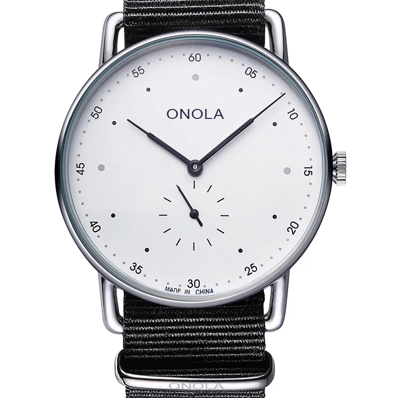 3806 nylon gray ONOLA кварцевые простые часы из нержавеющей стали мужские модные нарядные повседневные наручные часы нейлоновые водонепроницаемые ультратонкие часы Relogio Masculino - Цвет: 3806 nylon gray