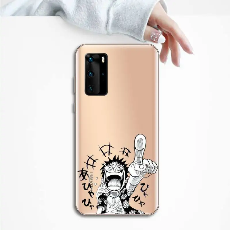 

One Piece Luffy Anime Phone Case Transparent for Huawei P20 P30 P40 honor 8 10i P smart 2019 Samsung A71 A21S S10 20 plus