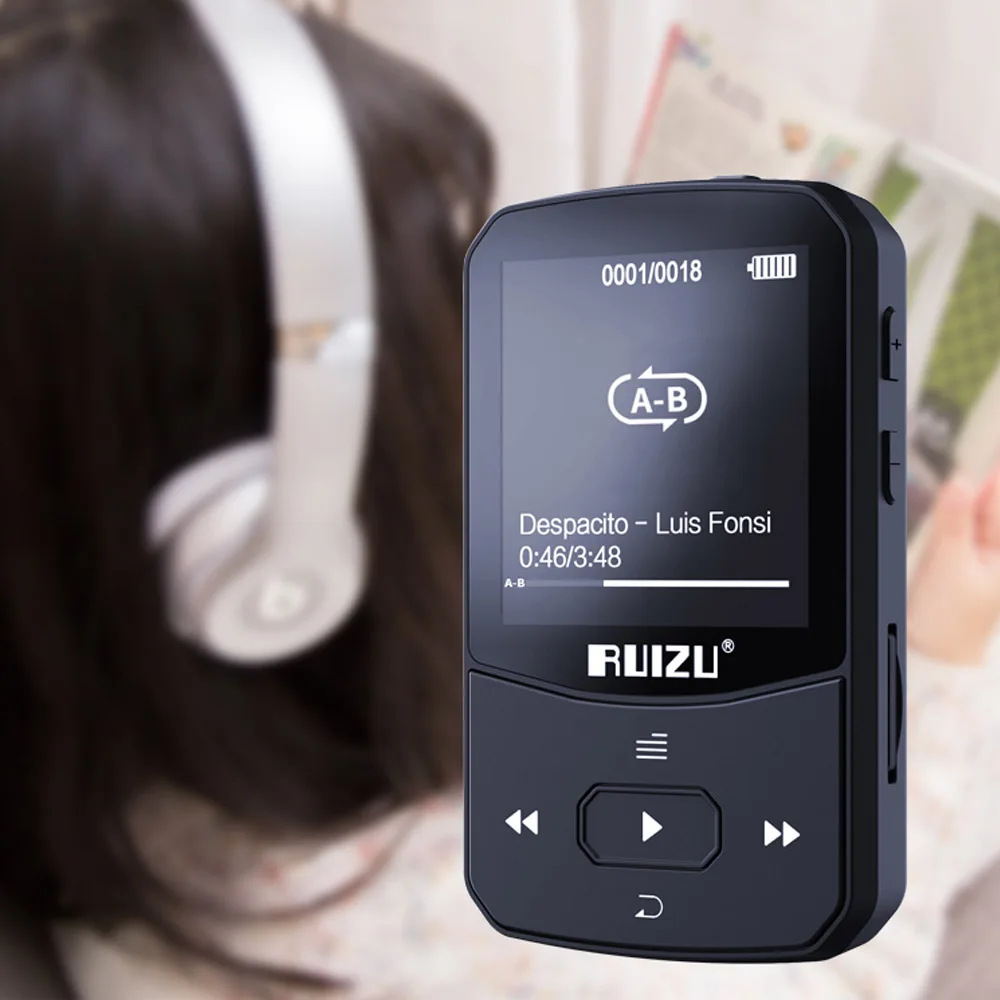 Спортивный MP3 музыкальный плеер RUIZU X52 с Bluetooth мини-клипсой поддержкой TF-карты и