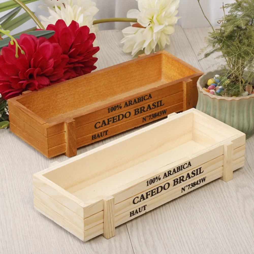 Горшок для садового растения декоративный винтажный суккулентный деревянный