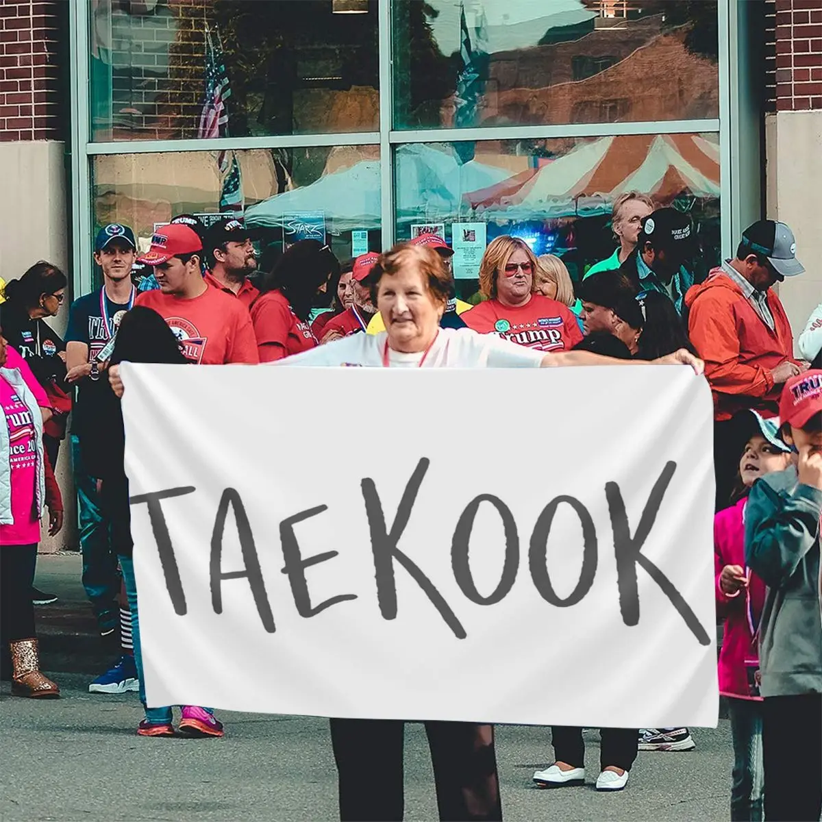

TaeKook Gray Flag Logo Flag Purple Banner Communist