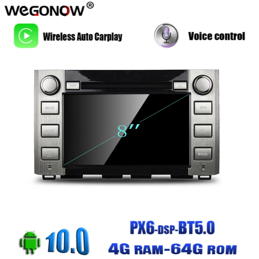 Автомобильный DVD плеер PX6 TDA7851 Android 10 0 4 ГБ 64 Восьмиядерный GPS RDS радио Wi Fi Bluetooth 2014