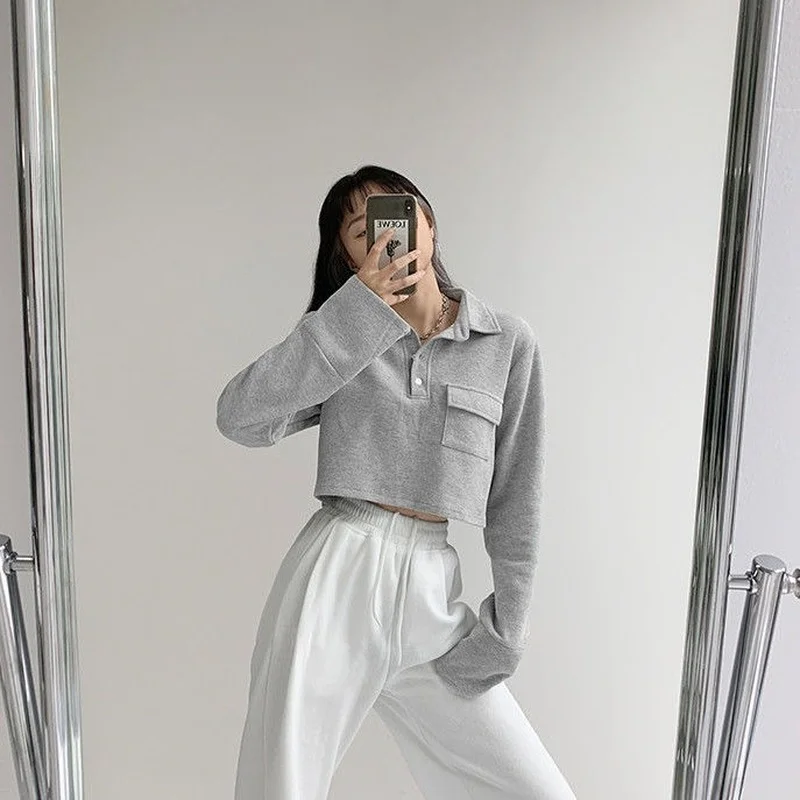 Укороченные свитера женские шикарные с длинным рукавом Весенние стильные