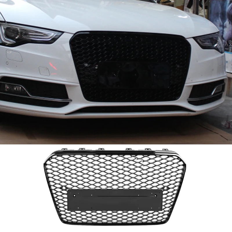 

For Audi A5 S5 B8.5 Sline 2013-2015 Not Fit RS5 Auto Racing Grill Black Front Bumper Mesh Honeycomb Guard Car Accessories