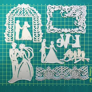 Штампы FEESTIGO для свадьбы жениха и невесты, скрапбукинг, металлические, птицы, новинка 2018, любовные надписи, высечки для изготовления открыток