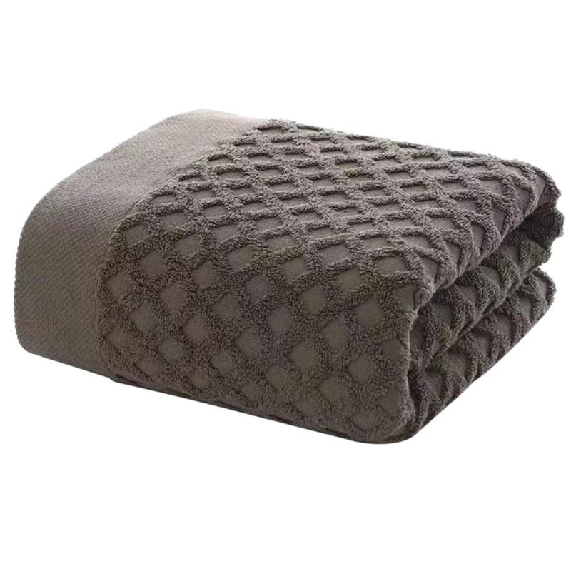 

70x140cm Diamond Plaid Cotton Beach Bath Towel Absorbent Bathing Sheet Washcloth 449C