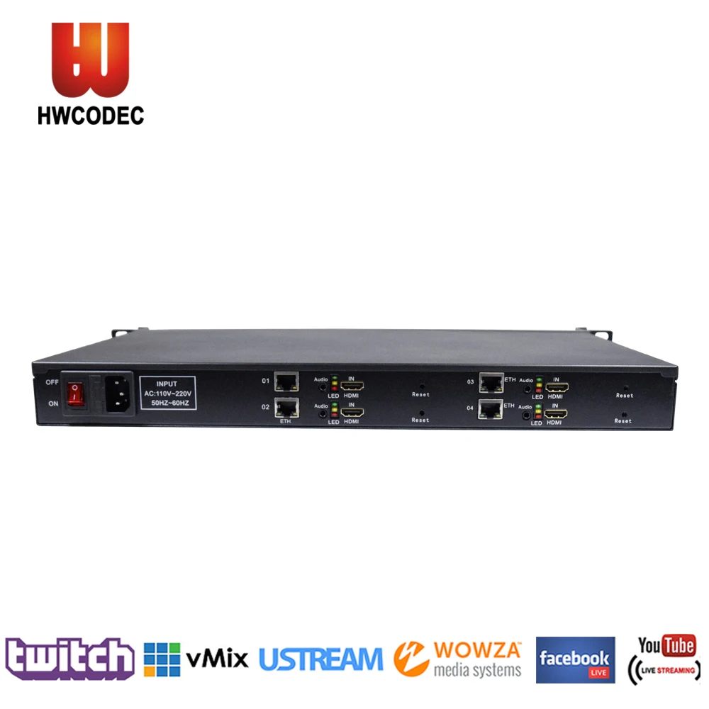 Кодировщик HWCODEC H5414 H264 H265 HEVC 4CH HDMI кодировщик IPTV 1080P RTMP RTSP для Facebook YouTube tвич|Теле- и