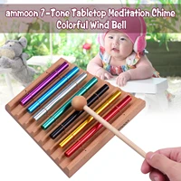 ammoon 7 tone 3 tone tabletop chimes meditation chime colorful wind bell musical percussion instrument with mallet