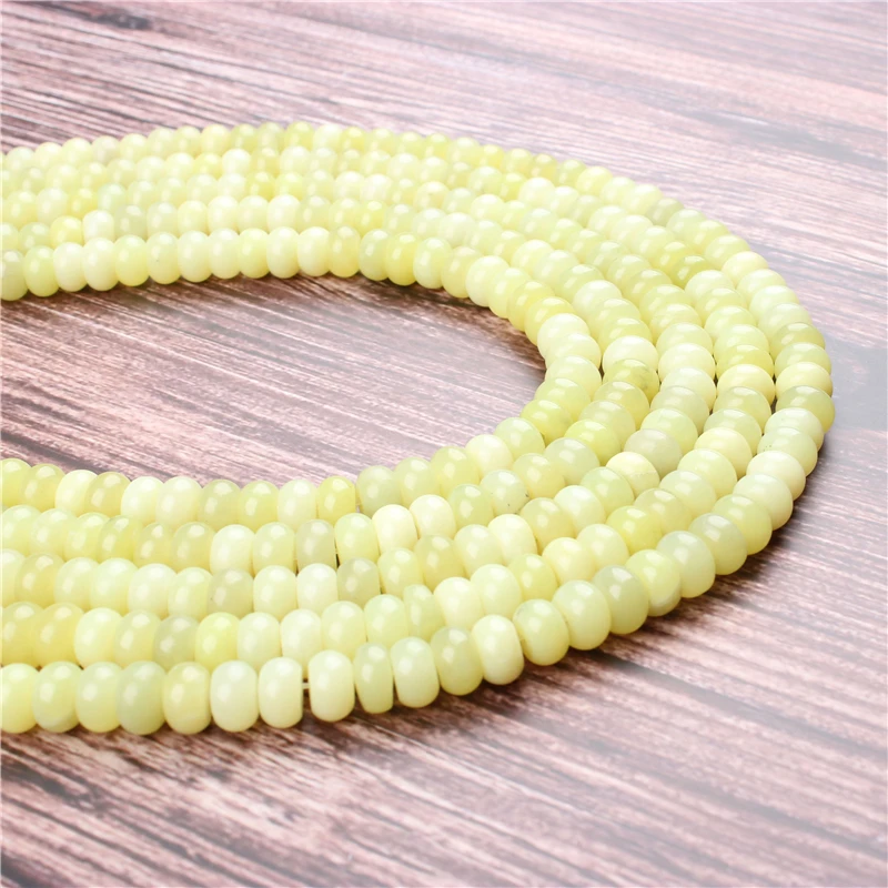 4x6 мм 5x8 желтый из лимонного нефрита натуральный драгоценный камень бусина Abacus