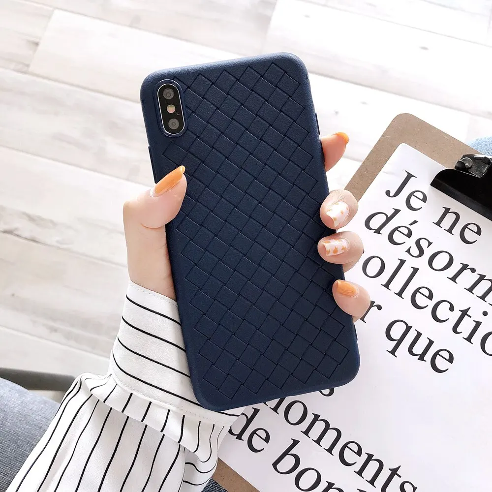 KISSCASE Grid Weave Pattern Phone Case For Oneplus 7 Pro Funda for One Plus 6 6t Luxury Ultra Thin Soft Back Cover Coque |