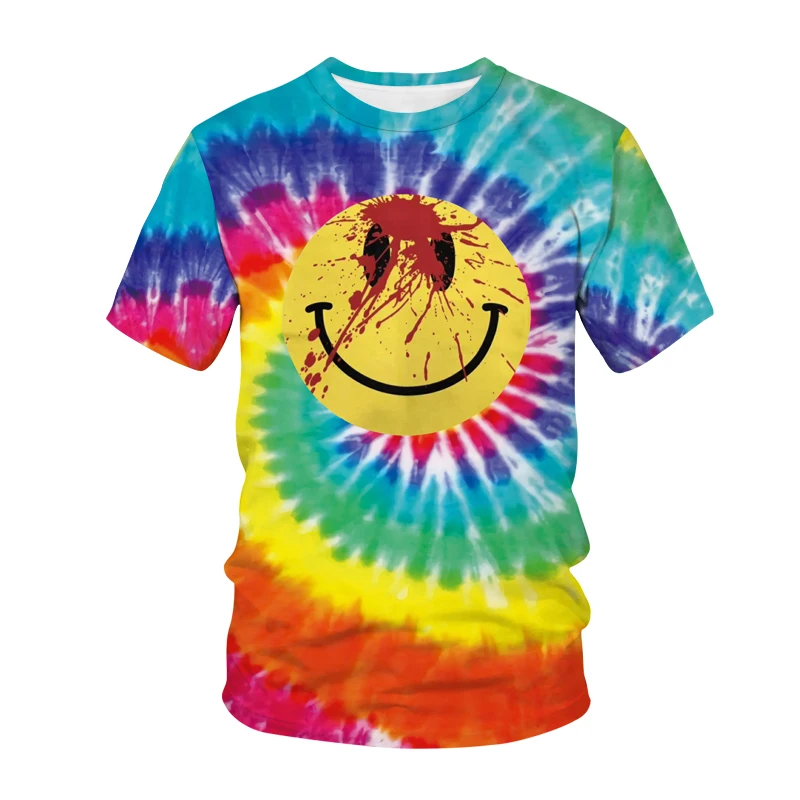 

New Painted Graffiti Pattern 3D Printing Short-Sleeved Male And Female Hip-Hop Casual Personality Striped Summer O-Neck T-Shirt