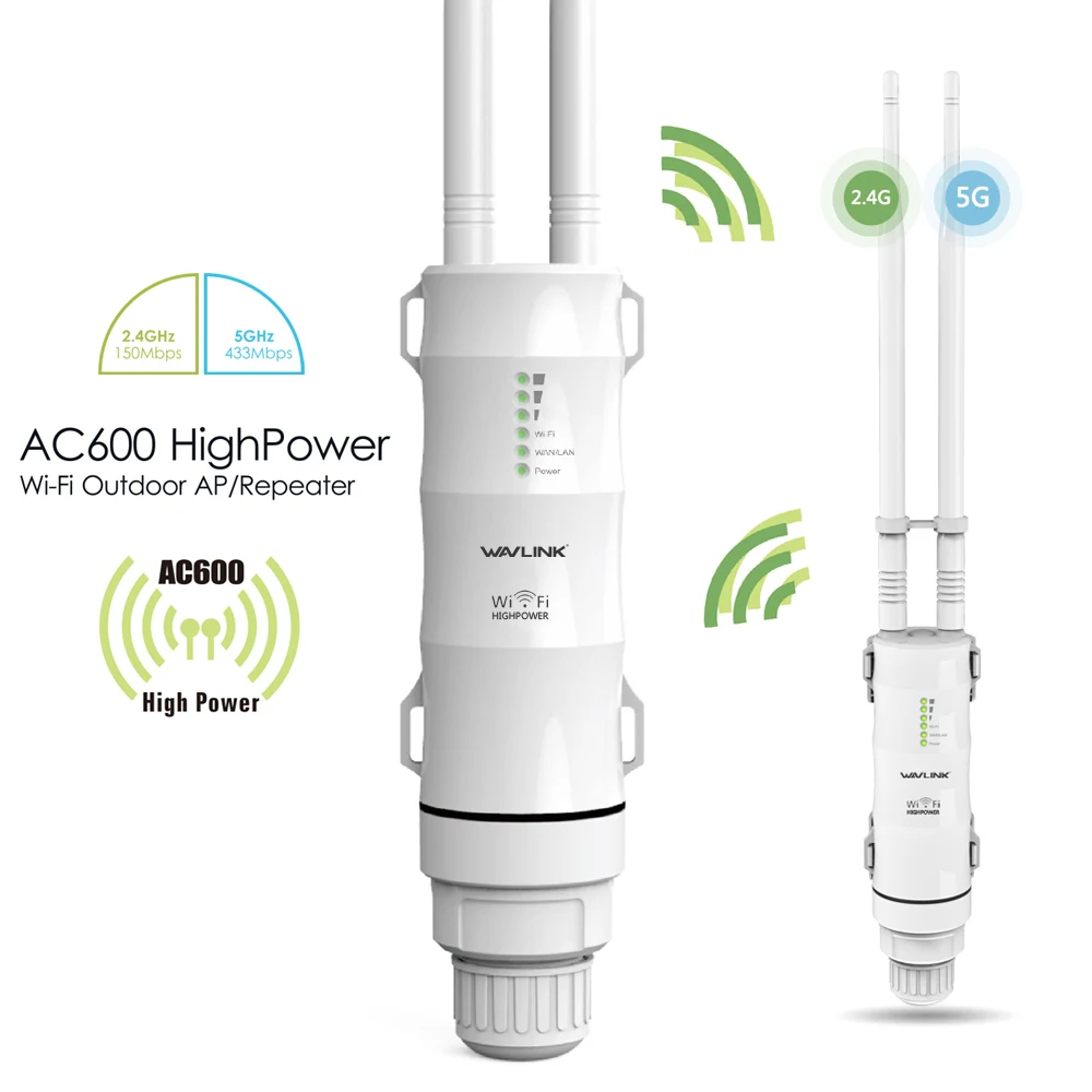 Wi Fi роутер Wavlink AC600 высокой мощности уличный роутер/точка доступа/CPE/WISP