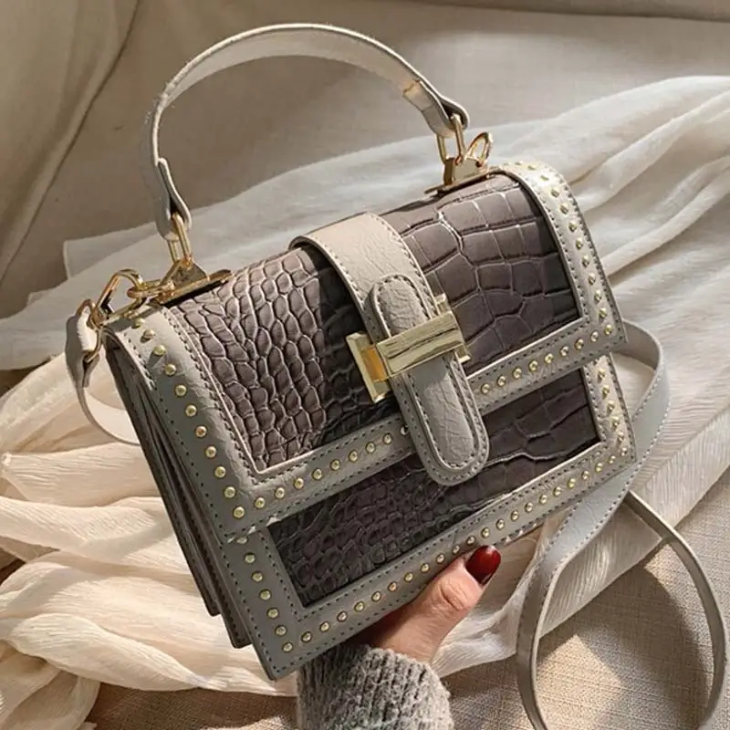 

Rivets PU Leather Crossbody Bags for Women 2022 New Fashion Shoulder Messenger Bag Flap Bags Female Travel Handbags and Purses