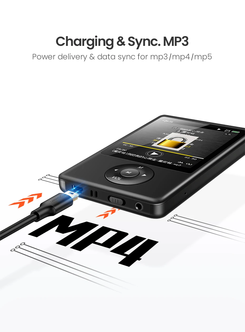 Ugreen Mini USB кабель Mini USB к USB кабель для быстрой зарядки данных для MP3 MP4 плеера Автомобильный видеорегистратор gps цифровая камера HDD Mini USB