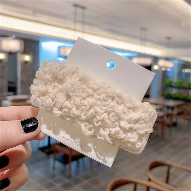 8.5cm White01 M MISM плюшевые зимние заколки для волос женские капли BB заколки для волос шерстяные заколки для волос для девочек модные заколки для волос с буквенным принтом аксессуары для волос - Цвет: 8.5cm White01