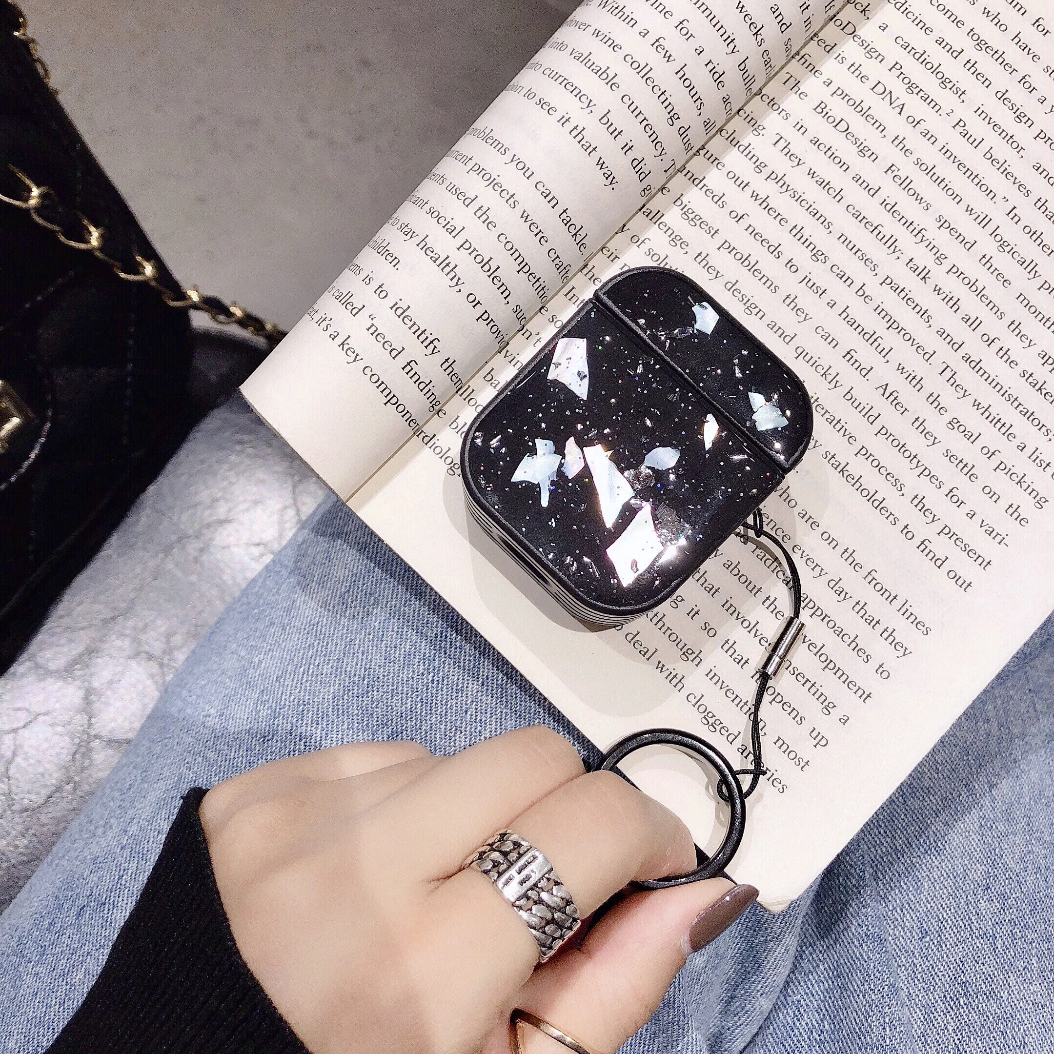 3D роскошный чехол для наушников Apple AirPods с блестками и мрамором Airpods мягкий s
