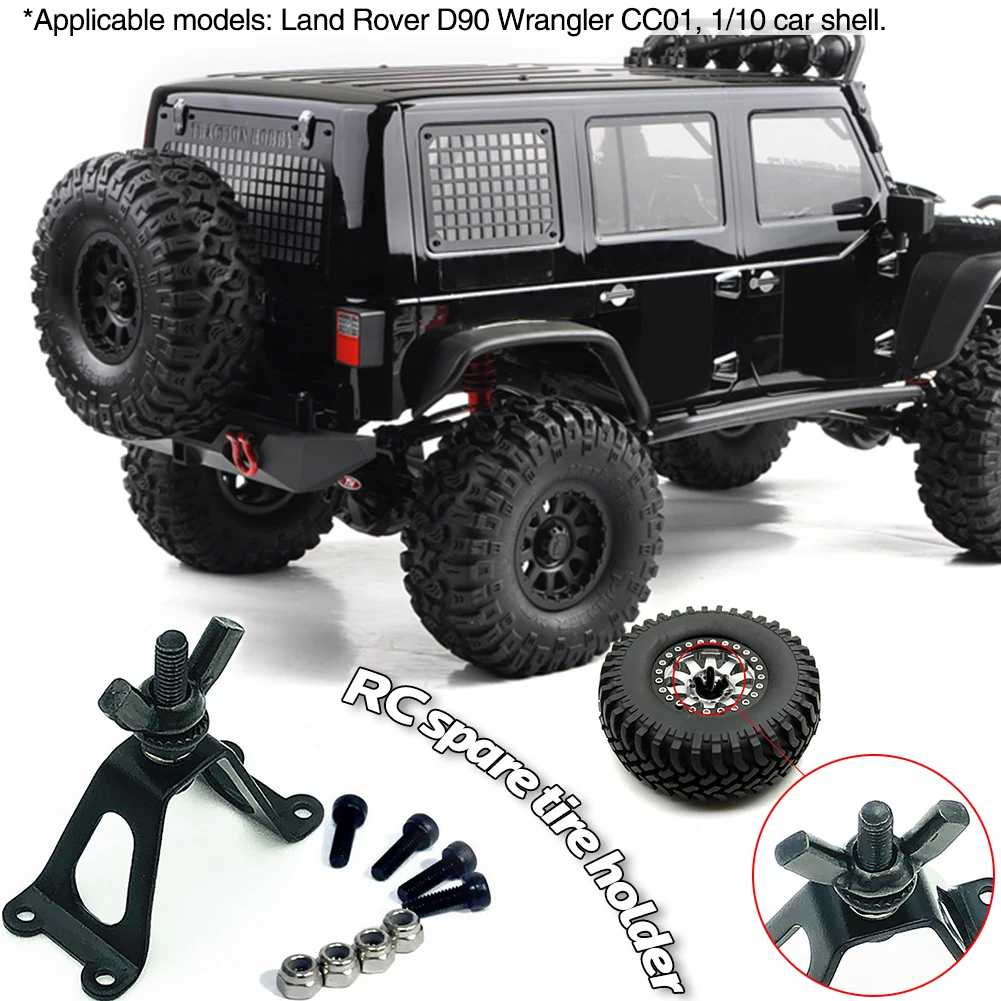 

Spare Tire Holder Fixed Mount For D90 Wrangler CC01, 1/10 Car Shell RC RC Car Model Tire Crawler Rack Metal Wheel Bracket