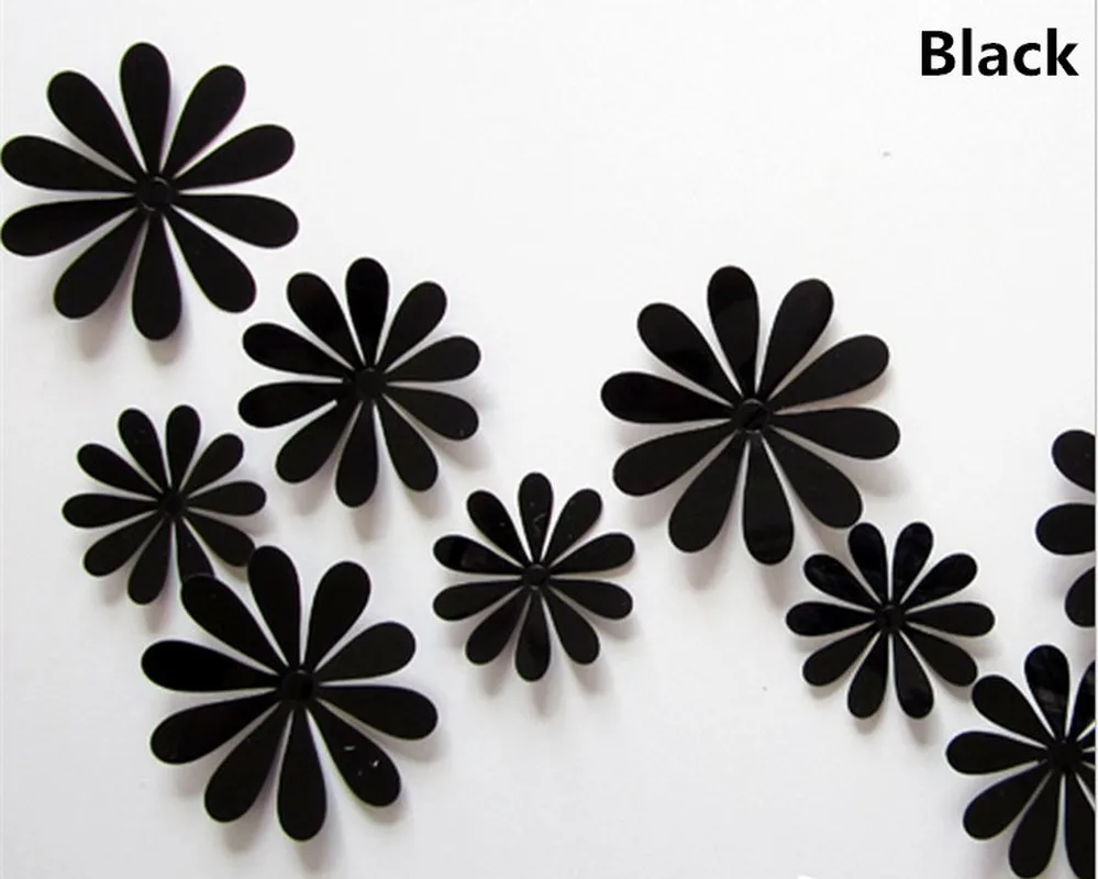 3D PVC Flower Wall Stickers Home Decor Decals for Kids Room TV Kitchen Sticker | Дом и сад