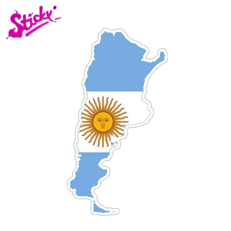 

STICKY Personality Accessories Argentina Map Flag Car Sticker motorcycle Off-road laptop trunk guitar Vinyl sticker